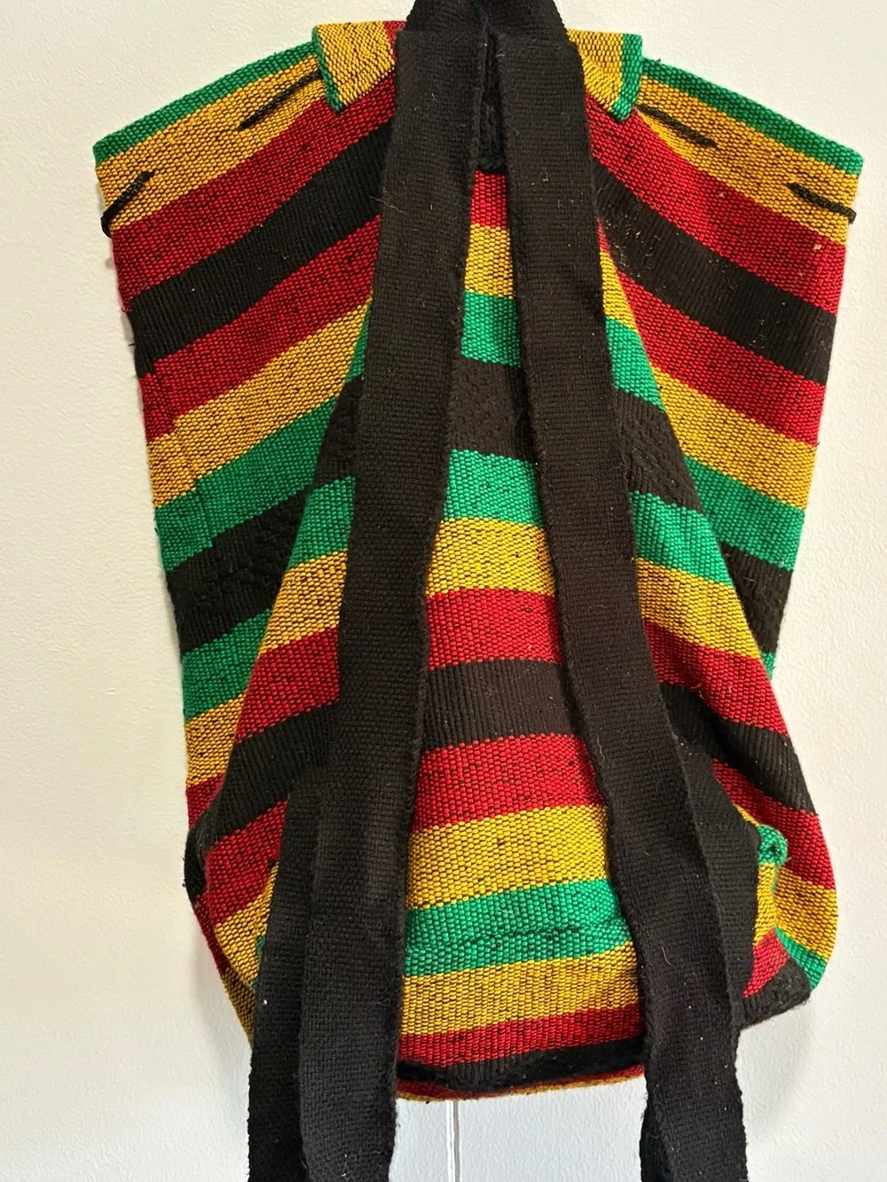 Artesanias San Martin Chihuahua Mexico Woven Striped Boho Backpack